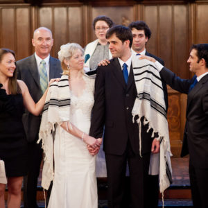 Multicultural Wedding Blessing over Bride and Groom with Prayer Shawl