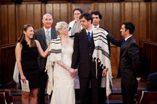 Multicultural Wedding Blessing over Bride and Groom with Prayer Shawl