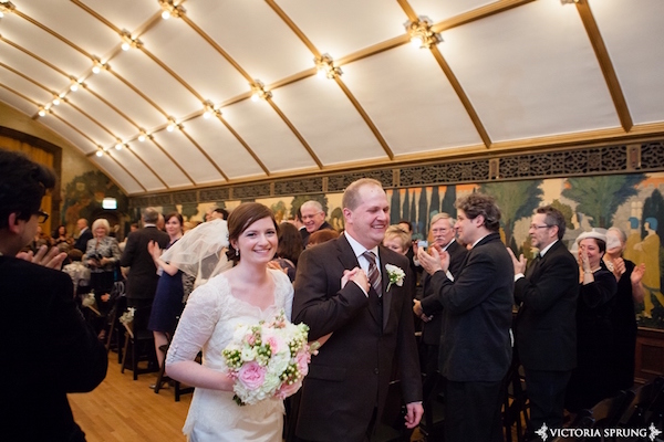 Bride and Groom Walk Down the Aisle After Wedding Ceremony