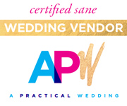 Aisle Less Traveled featured on A Practical Wedding Blog as a Certified Sane Wedding Vendor