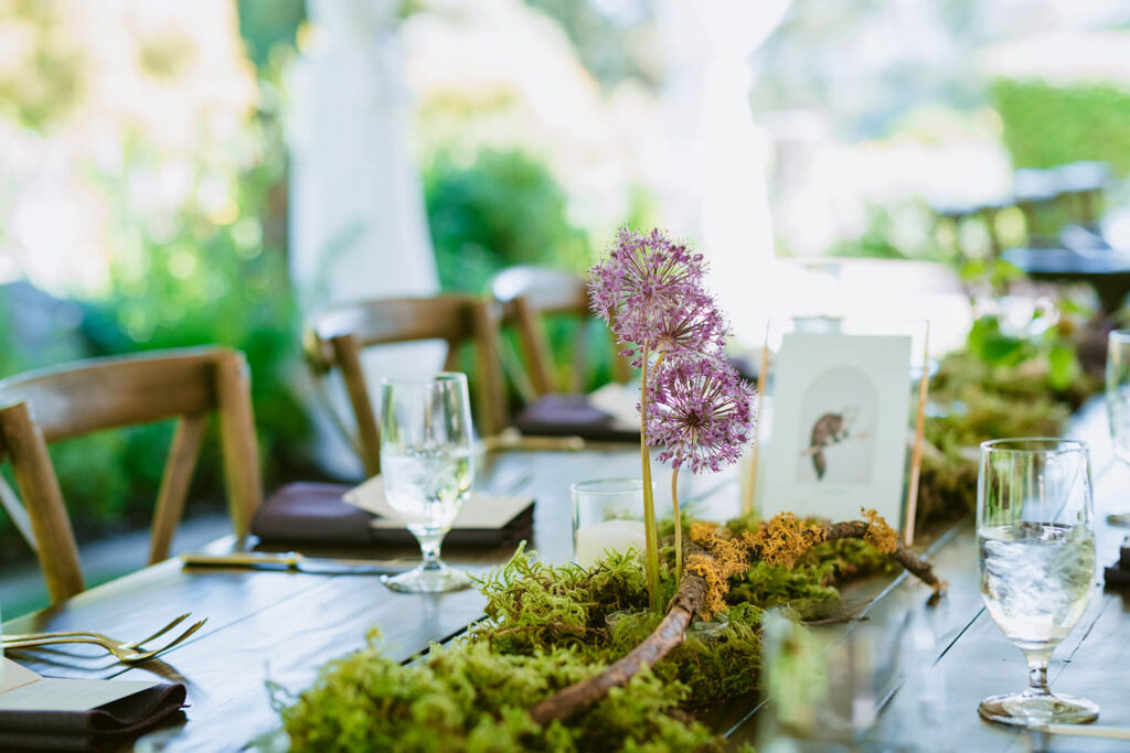 woodsy wedding ceremony layout in Seattle