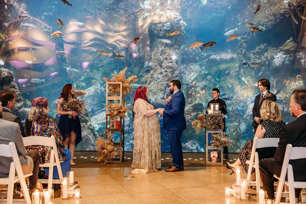 wedding ceremony at Seattle aquarium
