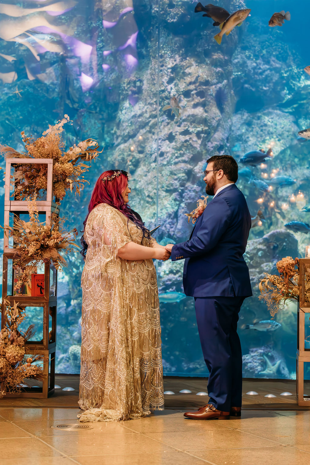 wedding ceremony at Seattle aquarium