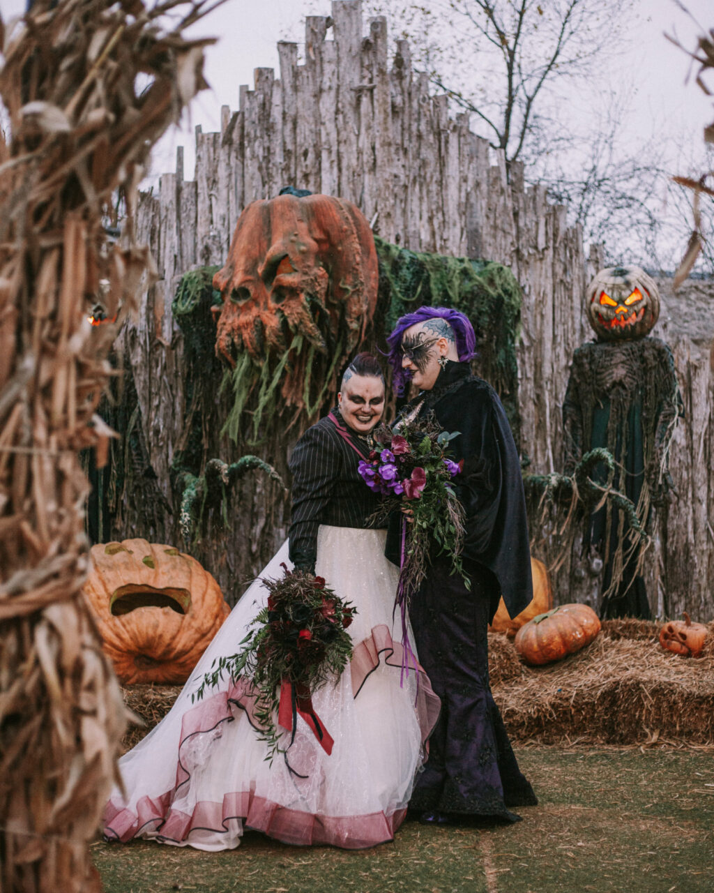 Lillith and Cory's goth wedding theme on Halloween