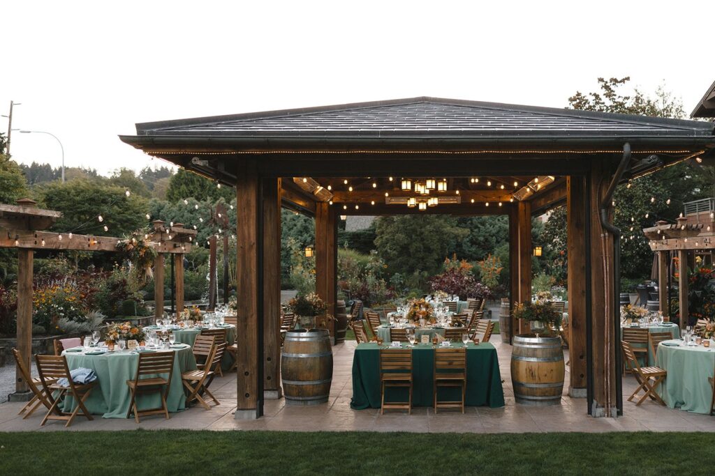 Wedding reception design at Willows Lodge in Woodinville WA.