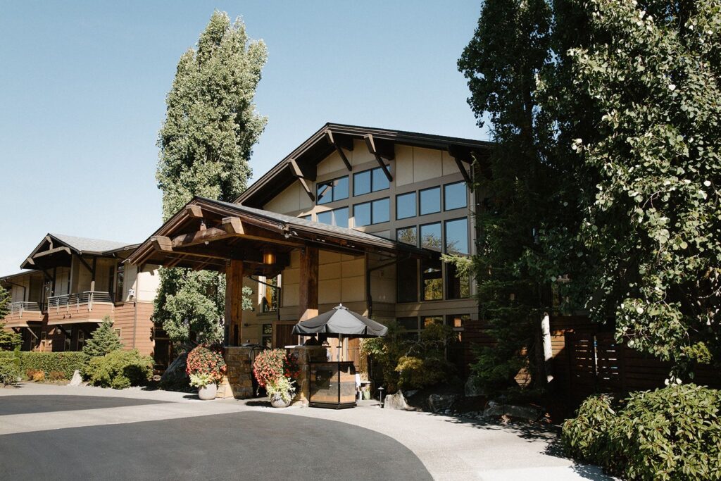 Exterior shot of Willows Lodge in Woodinville WA.