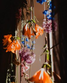 colorful floral decor for wedding